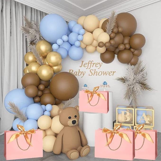 Baloane pentru Arcada, pentru Baieti, BABY SHOWER, Flippy, Mset mix din 107 Baloane, din Latex pentru decor, Albastru Maro