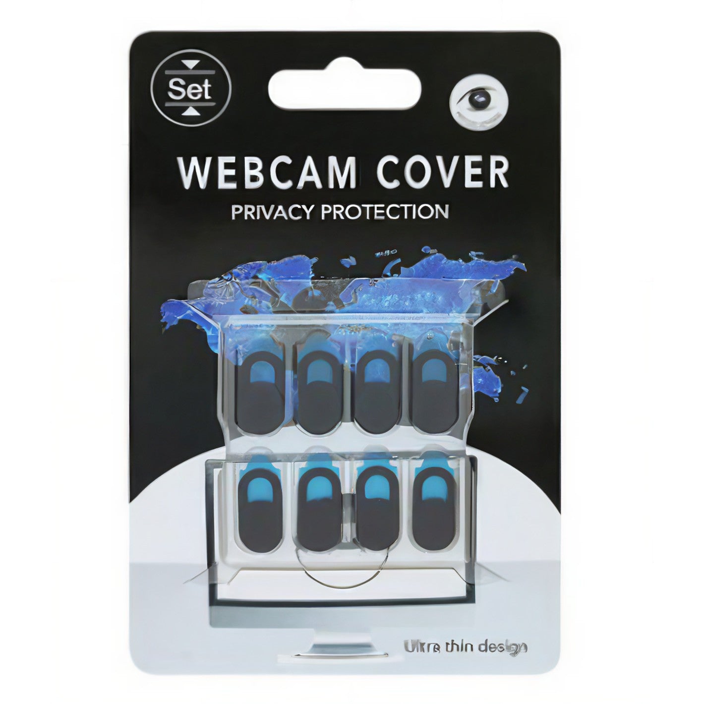 Set protectii camera, Flippy, 8 buc, negru