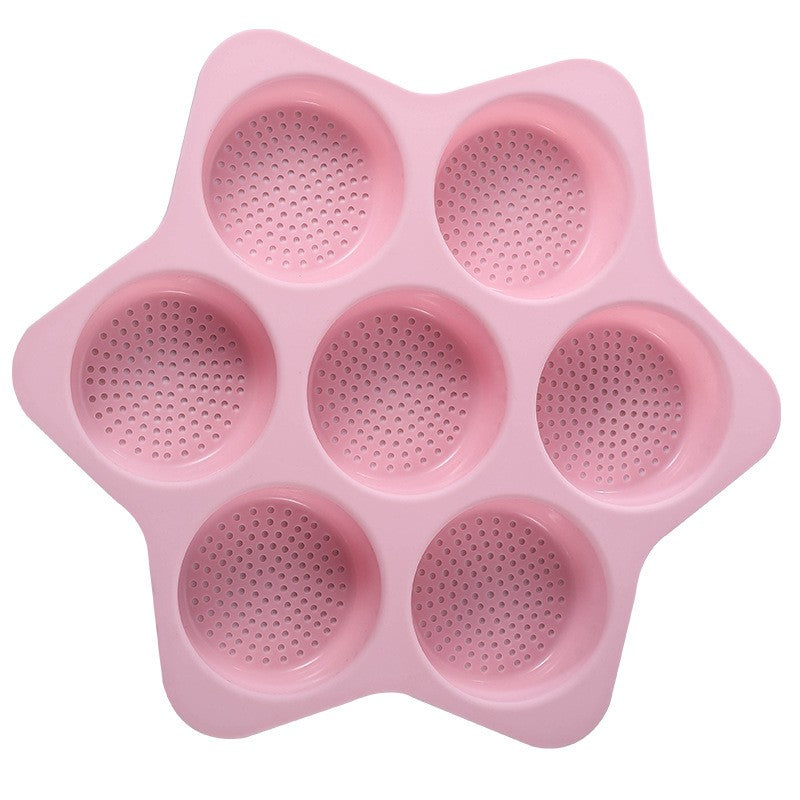 Forme de Silicon pentru Copt, Flippy, 7 Forme Rotiunde, pentru Burgeri si Prajituri, 38.5 x 4 cm, Roz