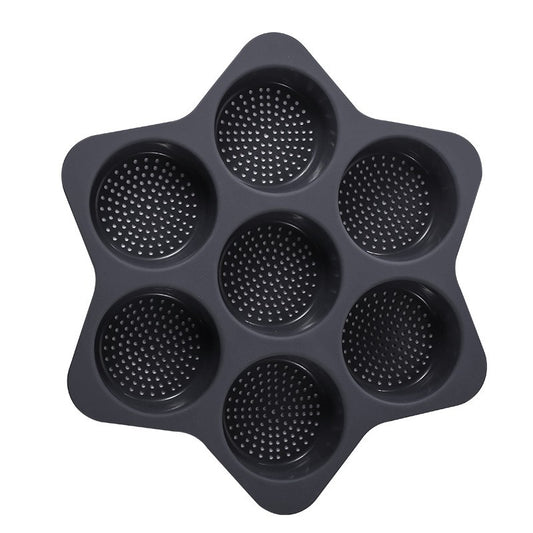 Forme de Silicon pentru Copt, Flippy, 7 Forme Rotiunde, pentru Burgeri si Prajituri, 38.5 x 4 cm, Negru