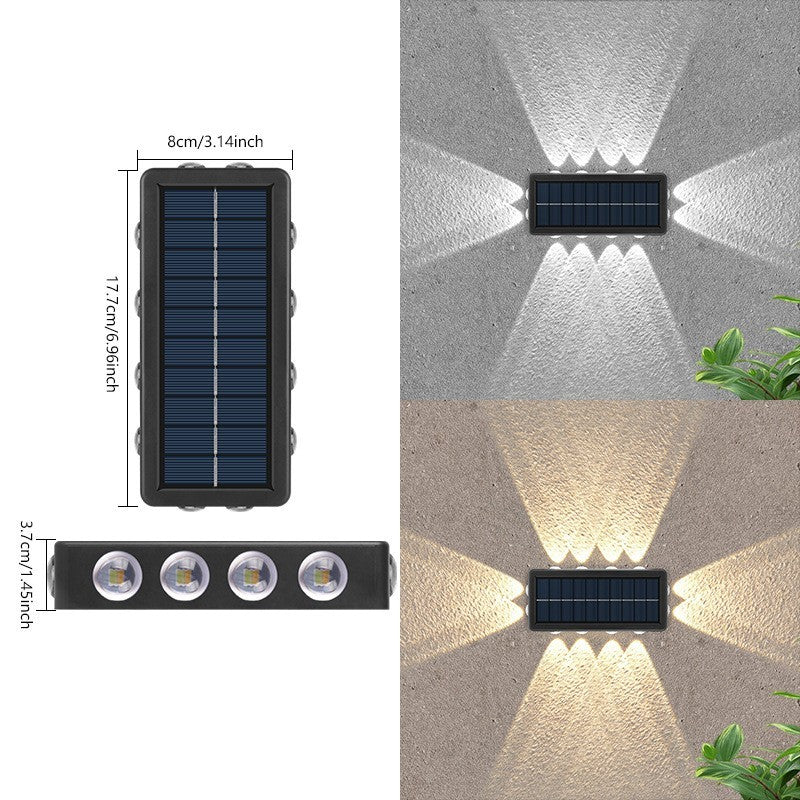 Lampa Solara, Flippy, 8+4 LED, Lumina Calda, din ABS+PC, 19 x 9.5 cm, IP65, Negru