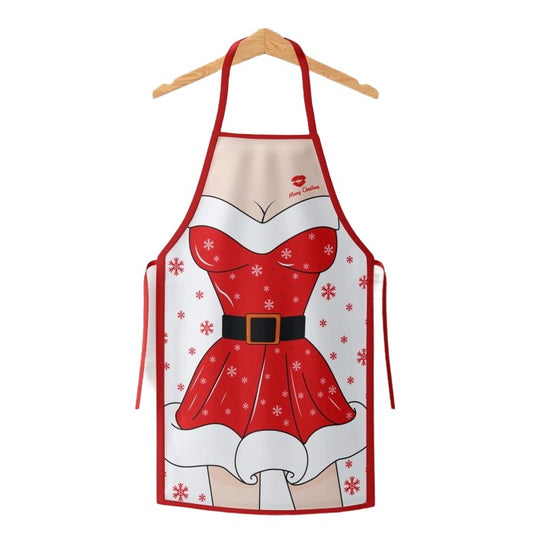 Sort de Bucatarie Decorativ, Flippy, Tema Craciun, 50 x 70 cm, Model Craciunita, din Poliester, Rosu