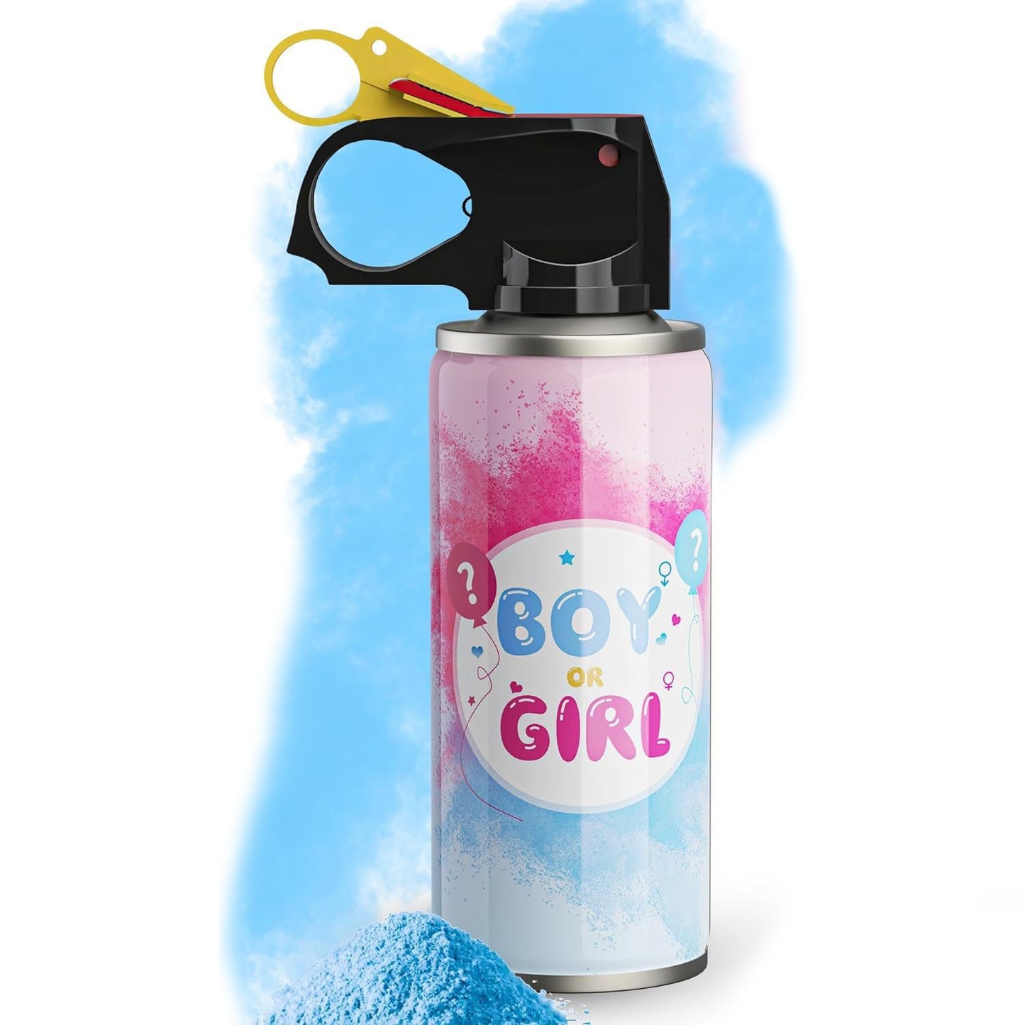 Spray Gender Reveal, Flippy, 260 ml, din Amidon de Porumb, Dezvaluire Gen Bebelusi, Albastru