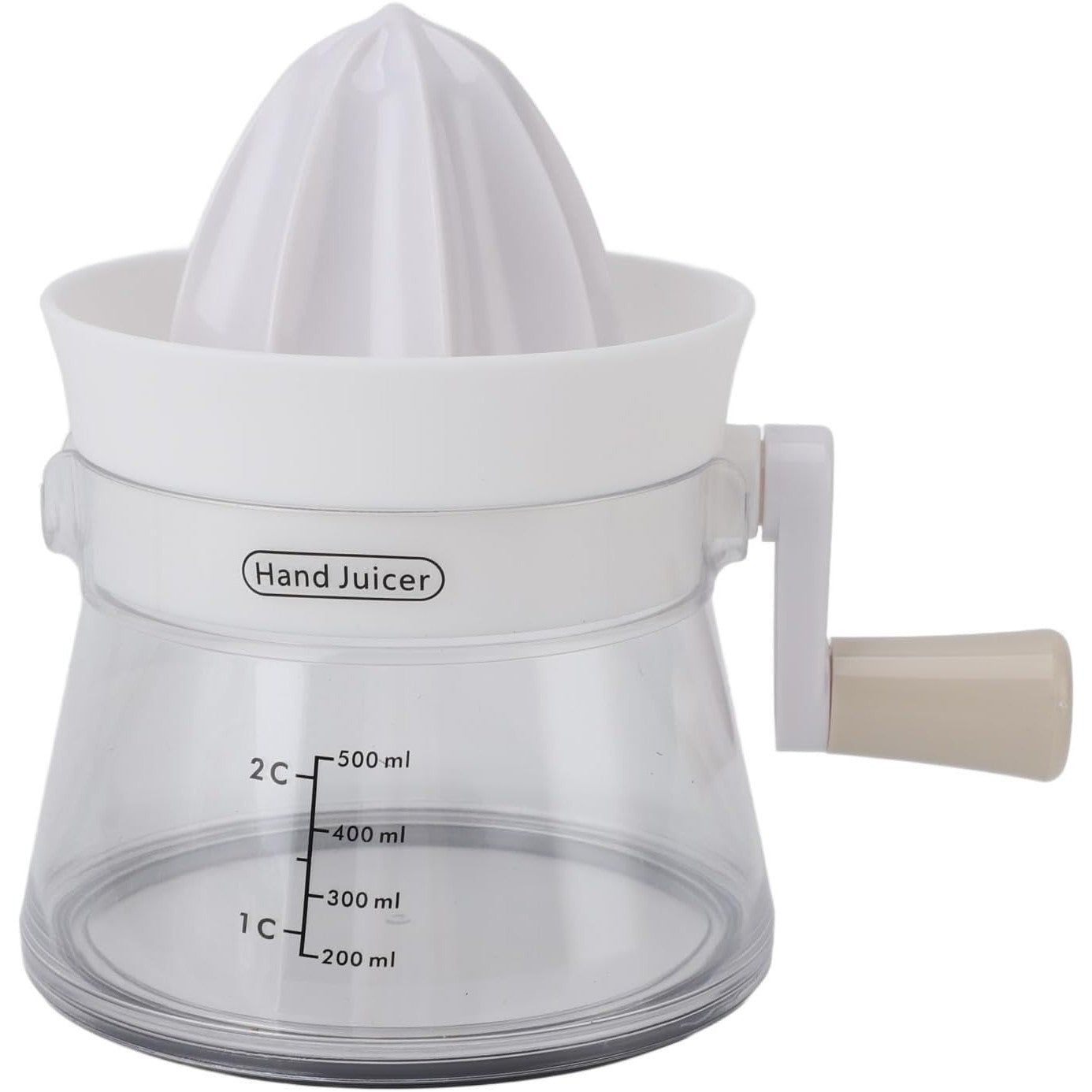 Storcator de Citrice Manual, Flippy, Rezistente, Usor de Folosit si Depozitat, Durabil, Calitativ, 16.5x13cm, Transparent/ Alb