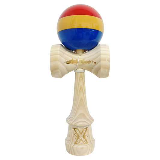 Kendama X Originala, Profesionala, SUPER BIG cu Cupe KING SIZE,EDITIE LIMITATA TRICOLOR