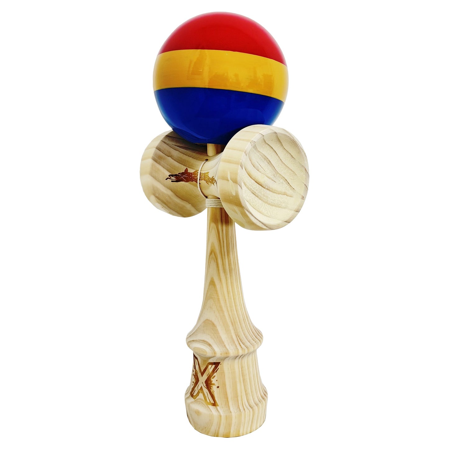 Kendama X Originala, Profesionala, SUPER BIG cu Cupe KING SIZE,EDITIE LIMITATA TRICOLOR