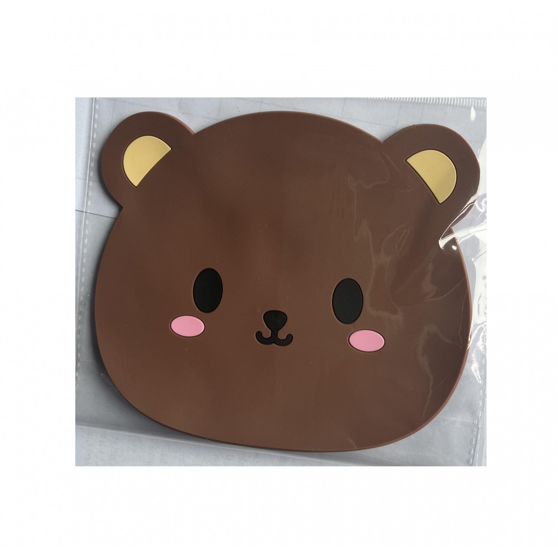 Suport pentru Pahar, Flippy, Model Urs, din PVC, 15.5 x 15.5 cm, Rezistent la Caldura, Maro