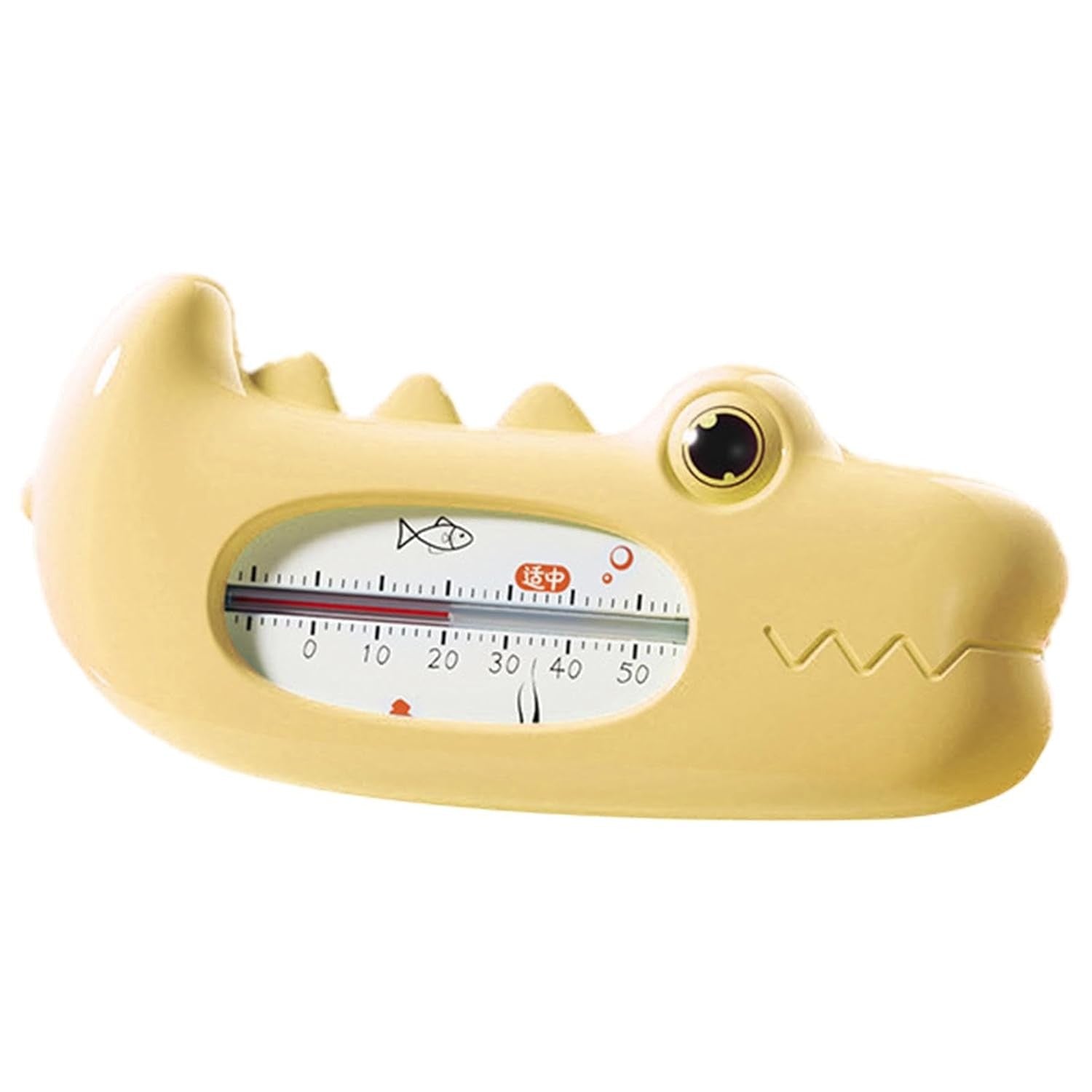 Termometru pentru Baie, Flippy, Plutitor, Rezistent la apa, Multifunctional, Model Crocodil, 2.7x6.5x3.7 cm, Galben