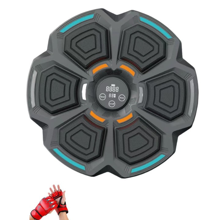 Tinta Lovituri Box Montabil pe Perete, Flippy, Negru, Difuzor, Bluetooth, Iluminare LED, 41.5 x 6.5 x 42 cm, Manusi Incluse