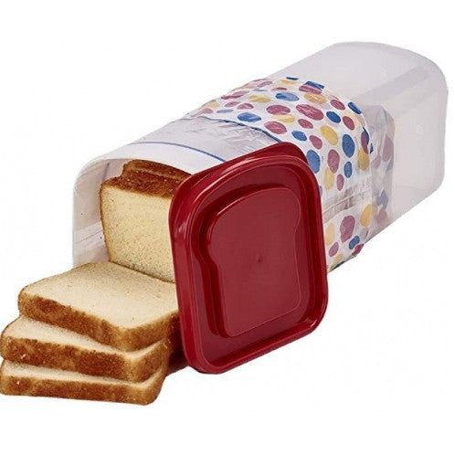 Cutie Depozitare Paine, Flippy, din Plastic, 34 x 13 cm, Pastreaza Prospetimea, Capac Rosu