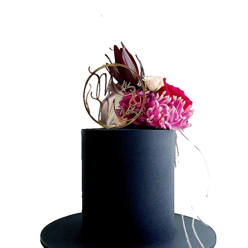 Topper Tort, Flippy, Model 2 Mr&Mrs, din Plastic, Auriu