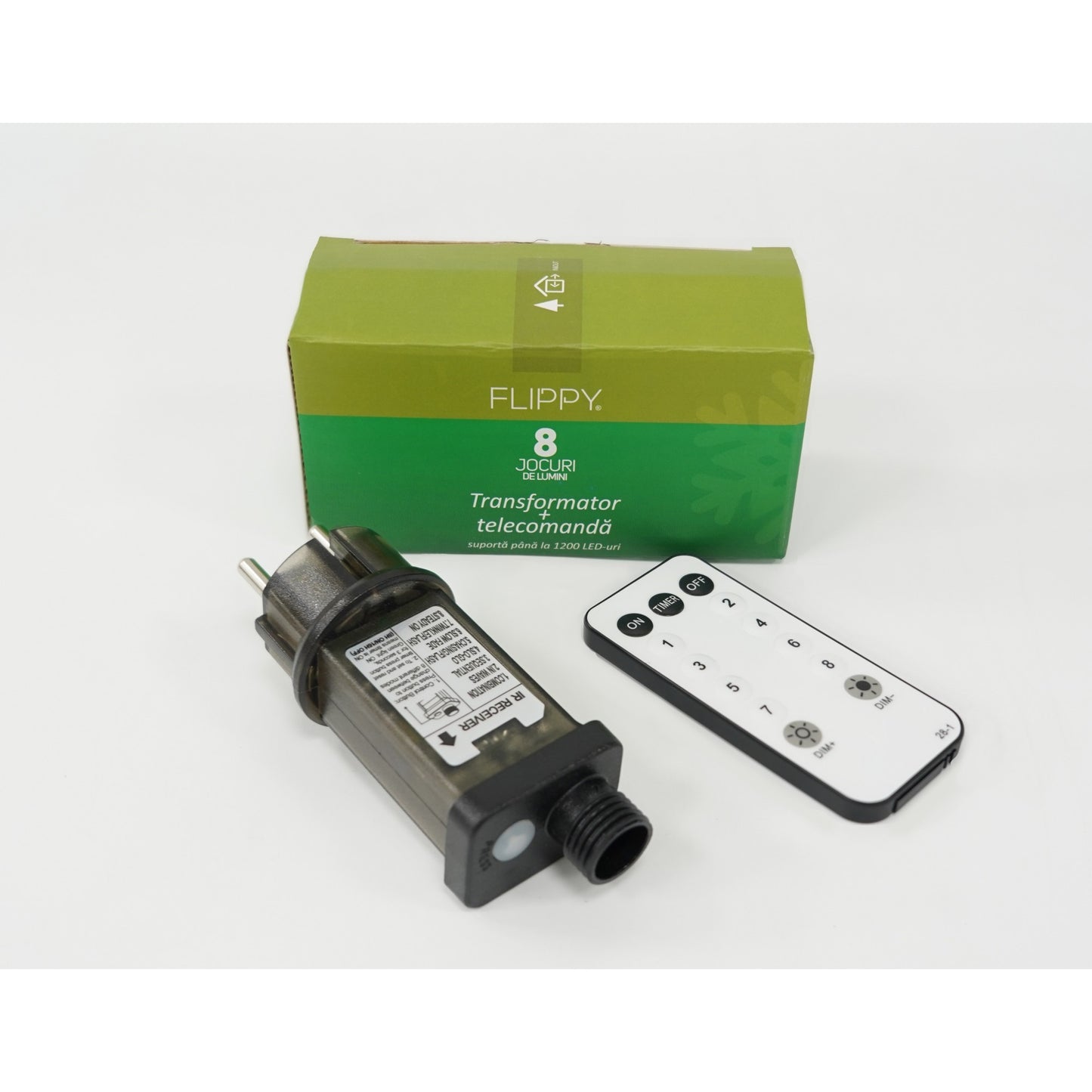 Transformator cu telecomanda, Flippy,  8 jocuri de lumini, 31 v, negru, 9W