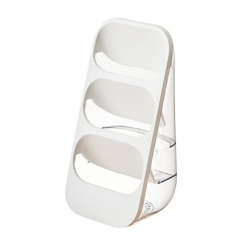 Suport - Organizator pentru Tacamuri, Flippy, 3 Compartimente, Suport pentru Cosmetica, Ustensile, Material PP Durabil, 33 x 16 x 15 cm Alb