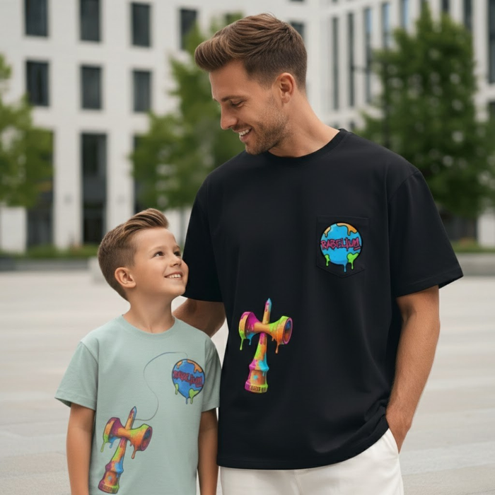 Set Tricouri Kendama Tată și Fiu RABELIUM – Premium 320G