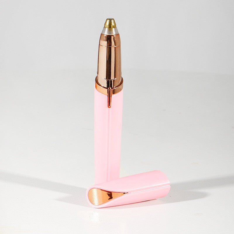 Trimmer Facial, Flippy, pentru Sprancene, Incarcare USB, 1.5 x 13 cm, din ABS, Roz