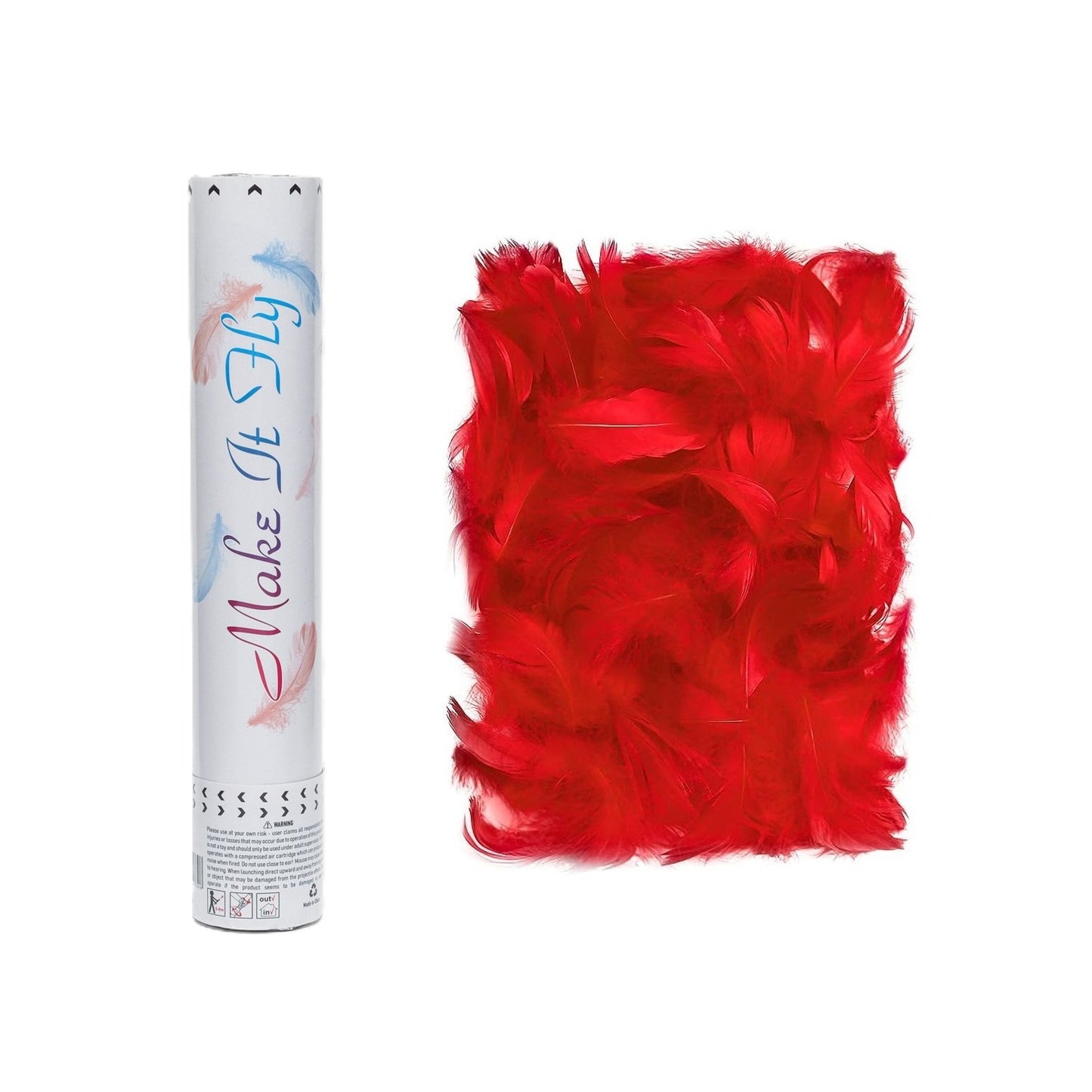Tub de Confetti, Flippy, Model Pene, 27 cm, Make It Fly, Rosu