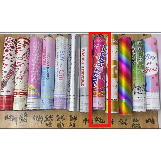 Tun Confetti, Flippy, Model Mix din Folie, 40 cm, Ambalaj din Carton, Eliberare prin Rasucire, Multicolor