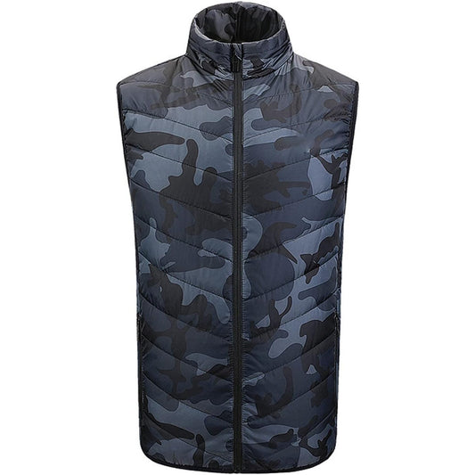 Vesta cu Incalzire, Flippy, Unisex, 2 Zone de Incalzire, Umplutura Bumbac, 3 Trepte de Temperatura, Incarcare USB, Albastru, 58 - 65 kg, Marime XL