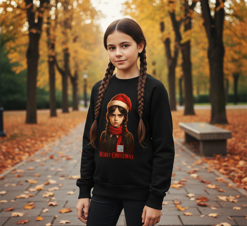 Bluza Wednesday Christmas + QR Interactiv